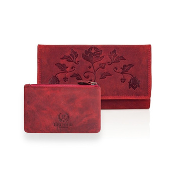 Zestaw prezentowy dla niej portfel damski skórzany T-05-RD i etui T-51-RD