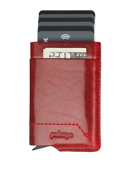 Portfel GOBI Wykonany z roślinnie garbowanej skóry Nomad czerwony