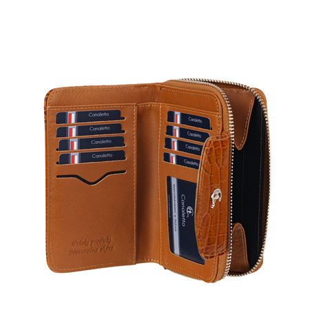 Portfel Canaletto skórzany z RFID - elegancja w krokodylim wzorze