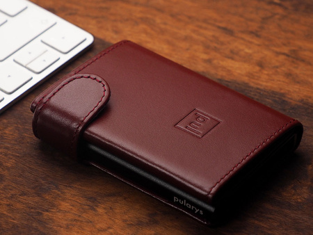 Portfel SOLO wykonany z miękkiej w dotyku skóry Italia wiśniowy