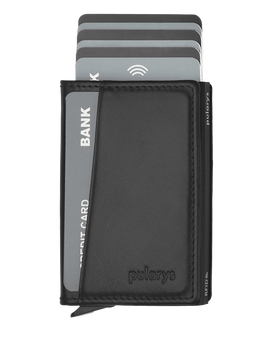 Portfel KANGOO wykonany z delikatnej skóry Italia czarny