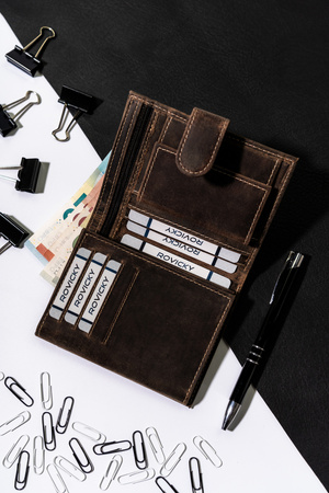 Duży portfel męski z bydlęcej skóry naturalnej - Buffalo Wild