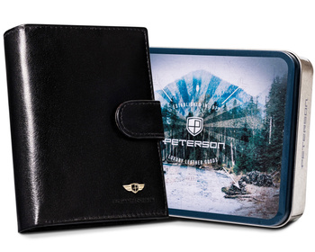 Portfel męski skórzany z zapięciem Peterson - elegancja i funkcjonalność
