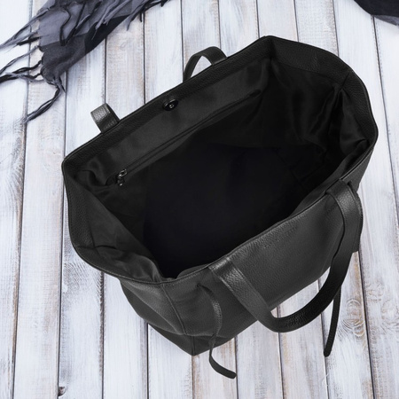 Torba shopper skórzana damska Paolo Peruzzi IN-64-BL czarna
