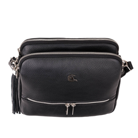 Elegancka torebka listonoszka Canaletto z groszkowanej skóry z detalami