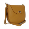 Listonoszka skórzana Vera Pelle Camel, złote okucia, made in Italy