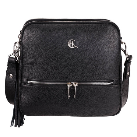 Elegancka torebka listonoszka Canaletto z groszkowanej skóry z detalami