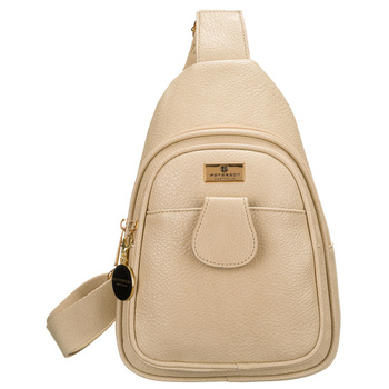 Saszetka damska beżowa crossbody z eko skóry Peterson