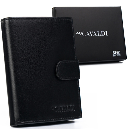 Duży, skórzany portfel męski z systemem RFID Protect - Cavaldi