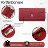 Portfel damski skórzany duży z toczeniem w kwiaty czerwony Paolo Peruzzi AL-12-RD