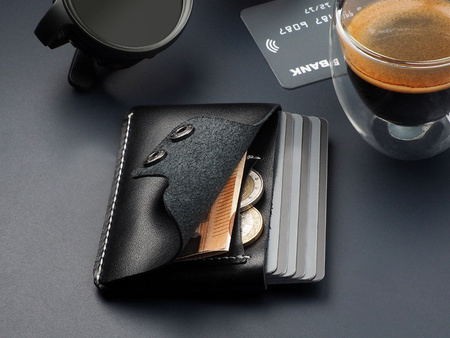 Portfel HOBBY wykonany ze skóry Italia czarny