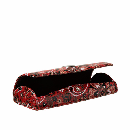 Etui skórzane na okulary BajuBaj w kolorowe kwiaty