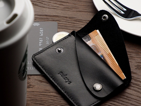 Portfel RETRO wykonany z miękkiej skóry Italia czarny