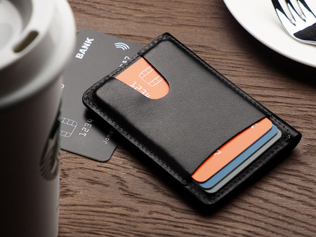 Portfel RETRO wykonany z miękkiej skóry Italia czarny