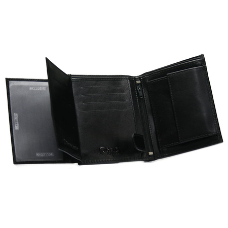 Skórzany portfel męski Bellugio RFID - czarny