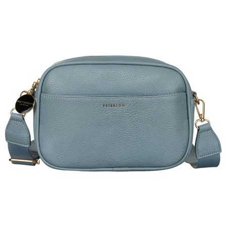 Listonoszka damska crossbody niebieska z paskiem eko skóry Peterson