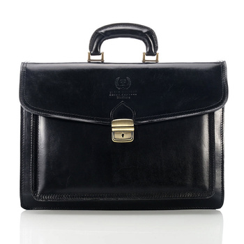 Teczka skórzana męska Paolo Peruzzi Nero04 czarna aktówka elegancka