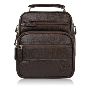 Saszetka skórzana męska brązowa Paolo Peruzzi T-128-BR do pracy