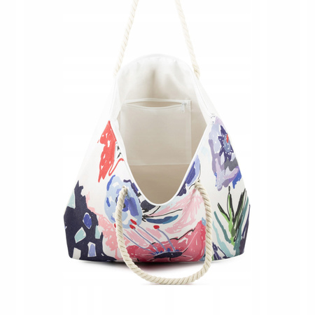 Torba Plażowa materiałowa marynarska lekka duża A4 shopper canvas Bellugio