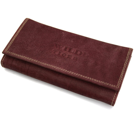 Portfel damski skóra nubuk Wild Tiger - ciemnoczerwony