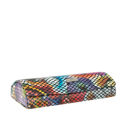 Etui na okulary BajuBaj z kolorowymi kwiatami ze skóry naturalnej