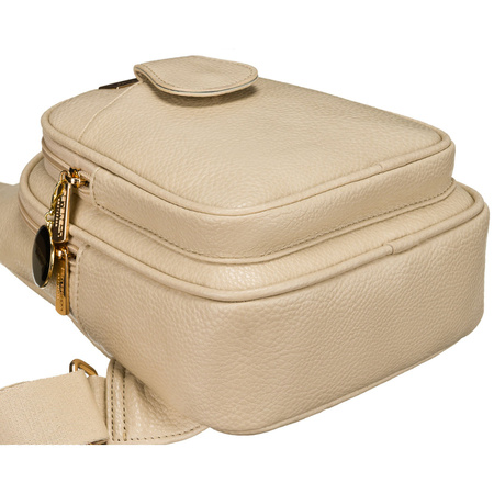 Saszetka damska beżowa crossbody z eko skóry Peterson