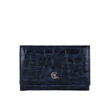 Portfel Damski Canaletto - Granatowa Skóra Lakierowana z Ochroną RFID