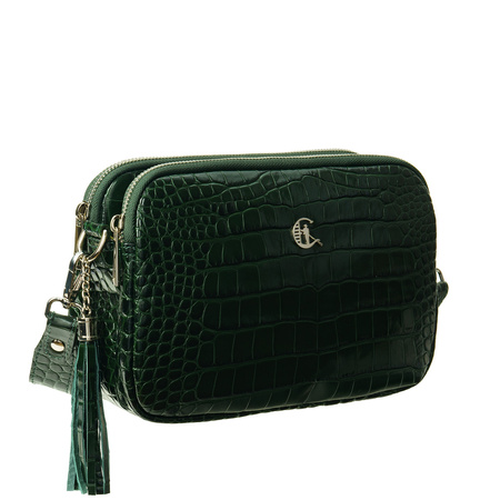 Listonoszka krokodyla Canaletto - elegancka skórzana torebka zielona