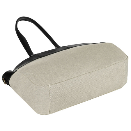 Torba damska typu shopper w beżowo-czarnym kolorze - Peterson