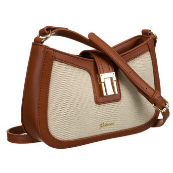 Listonoszka damska Peterson w beżowo-brązowym skórzanym stylu