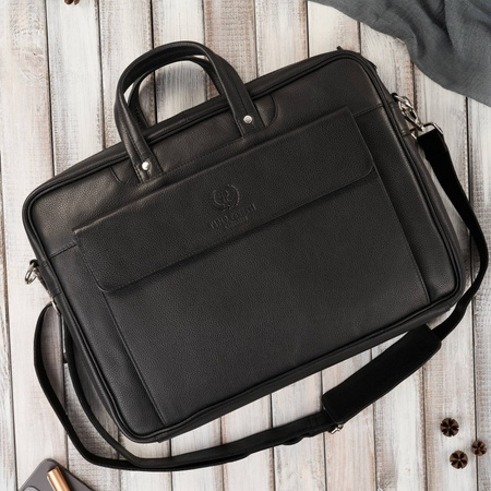 Torba męska skórzana na laptopa 15,6", A4, Paolo Peruzzi E-25-BL