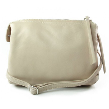 Listonoszka skórzana Vera Pelle 3 komory różowa jasna VP3K3RR