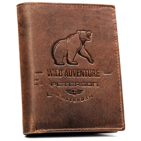 Portfel męski skórzany w pionie Peterson - duży, elegancki i praktyczny