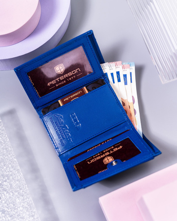 Mały, skórzany portfel damski z systemem RFID Protect — Peterson
