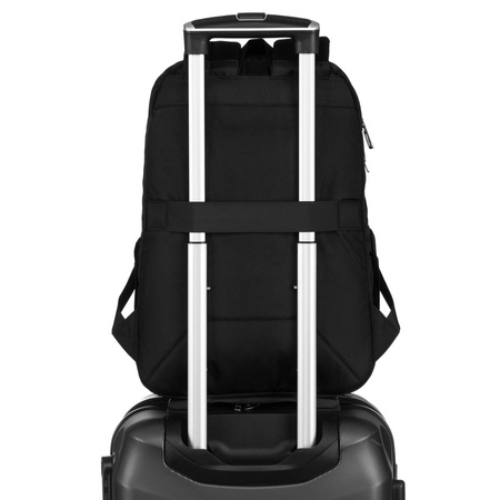 Plecak miejski Peterson z przegrodą na laptopa, czarny nylonowy