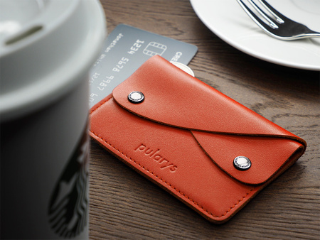 Portfel RETRO wykonany z miękkiej skóry Italia pomarańczowy