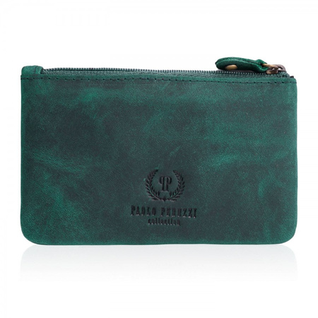 Zielone skórzane etui na klucze vintage Paolo Peruzzi T-51-GR