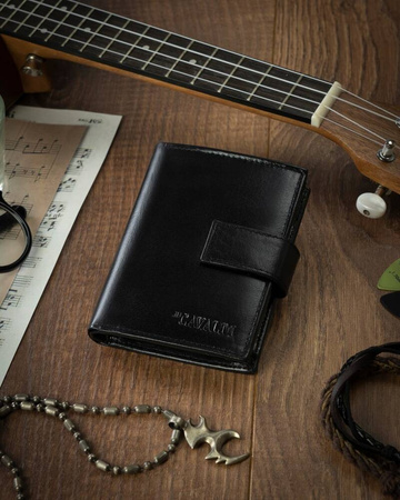 Portfel męski RFID z naturalnej skóry - 4U Cavaldi, czarny