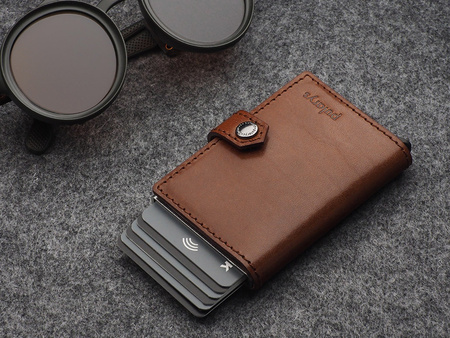 Portfel EASY WALLET wykonany z garbowanej skóry Nomad brązowy