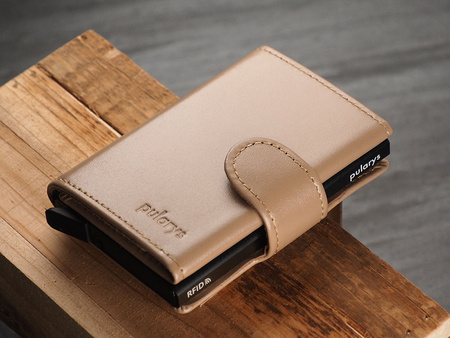 Portfel SOHO Zip wykonany z delikatnej, ekskluzywnej skóry Italia beżowy