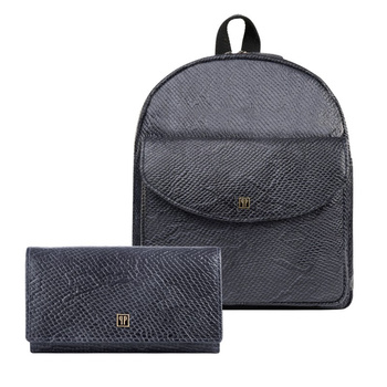 Portfel damski skórzany czarny z plecakiem na ramię Paolo Peruzzi