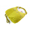Klasyczny worek na ramię ,zamki suwaki XL A4  Shopper bag zamsz naturalny żółta  W345GL2