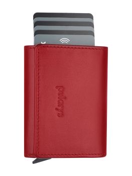 Portfel BOSTO wykonany z delikatnej skóry Italia czerwony