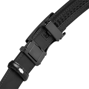 Skórzany pasek męski ELITE czarny 100-113-cm