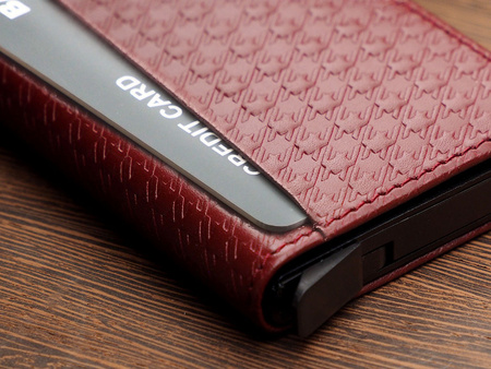 Portfel KANGOO - PEPIT Decor wykonany z delikatnej skóry Italia wiśniowy