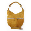Klasyczny worek na ramię ,zamki suwaki XL A4  Shopper bag zamsz naturalny  camel W345C