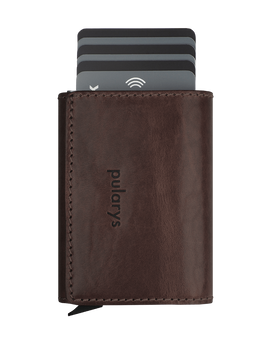 Portfel BOSTO wykonany z roślinnie garbowanej skóry Nomad brązowy