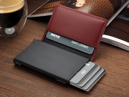 Portfel KANGOO - PEPIT Decor wykonany z delikatnej skóry Italia wiśniowy