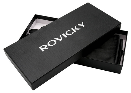 Ocieplane rękawiczki męskie ze skóry naturalnej bydlęcej - Rovicky S