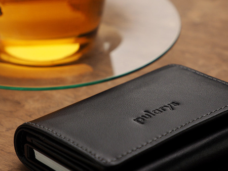 Portfel BOSTO wykonany z delikatnej skóry Italia czarny